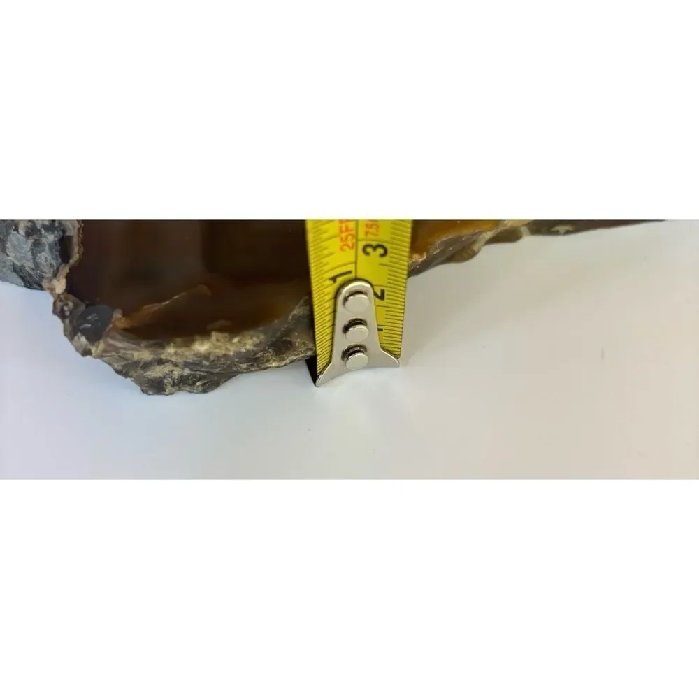 Vintage West Elm Natural Agate Slice Paperweight / Candle Holder